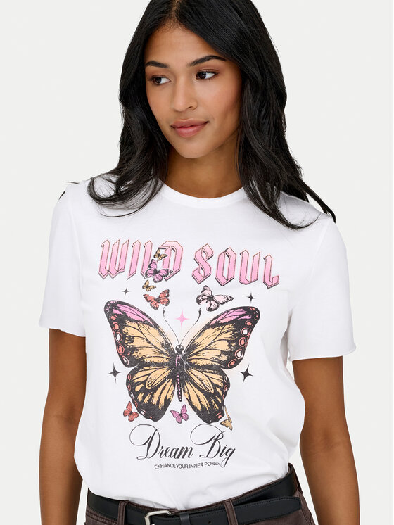 ONLY ONLY Tricou Lucy 15366031 Alb Loose Fit