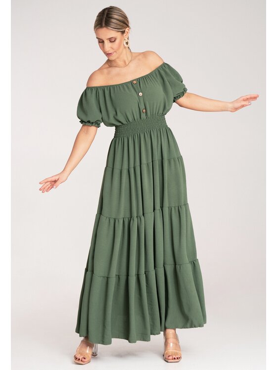 FIGL FIGL Vestito estivo M1170 Verde Flared Fit