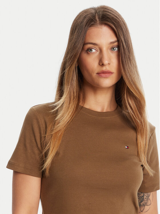 Tommy Hilfiger Tommy Hilfiger T-särk New Cody WW0WW40587 Pruun Slim Fit