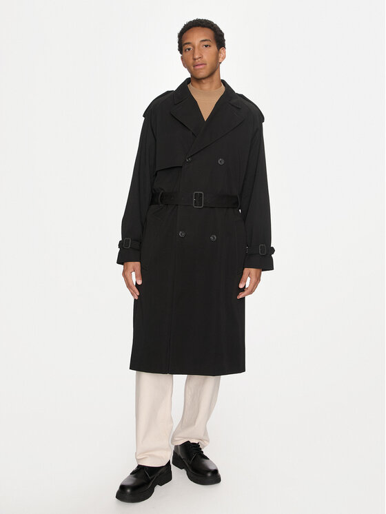 HUGO Hugo Trench Merlyn2431 50516762 Nero Relaxed Fit