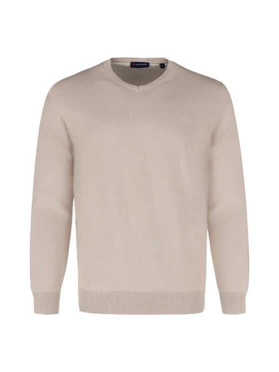 Volcano Volcano Sweter S-KLARO Beżowy Regular Fit