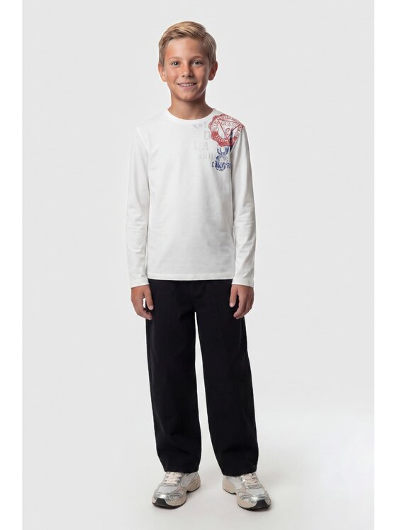 Guess Kids Guess Kids Spodnie materiałowe 183036 Czarny Regular Fit