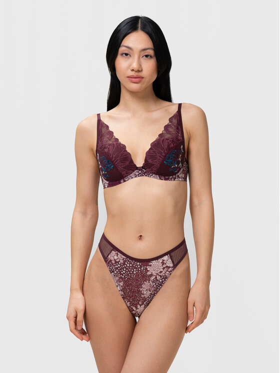 Triumph Triumph Biustonosz z fiszbiną Lavish Spotlight 10213083 Bordowy
