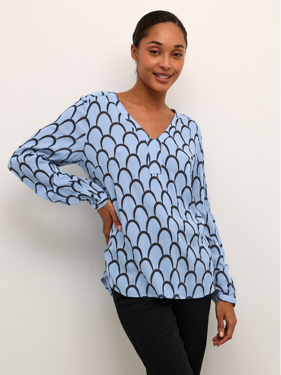 Kaffe Blúzka Kakarina Amber 10507893 Modrá Regular Fit