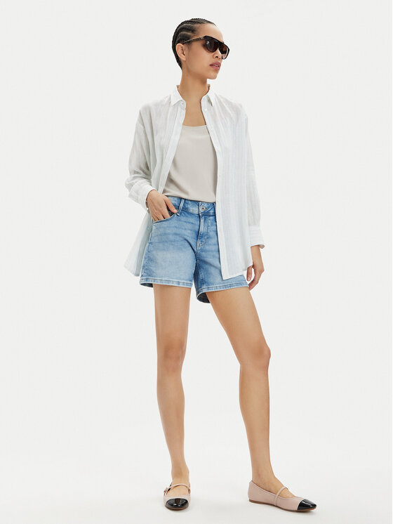 Pepe Jeans Pepe Jeans Pantaloni scurți de blugi Relaxed Short Mw PL801109MP2 Albastru Relaxed Fit