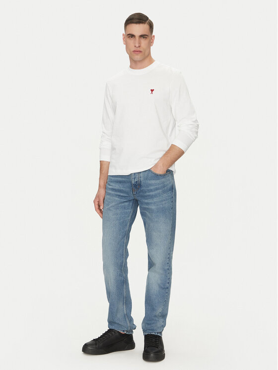 AMI PARIS AMI PARIS Longsleeve BFUTS235.724 Білий Regular Fit