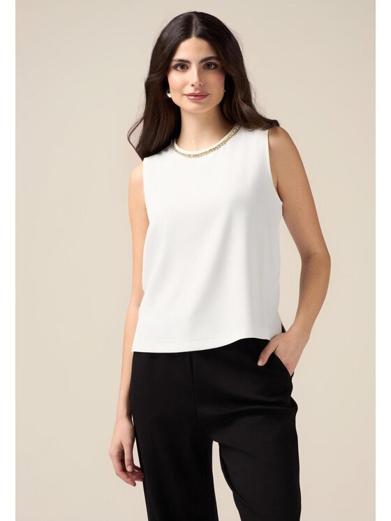 Oltre Oltre Bluzka 2459R103016N011 Biały Regular Fit