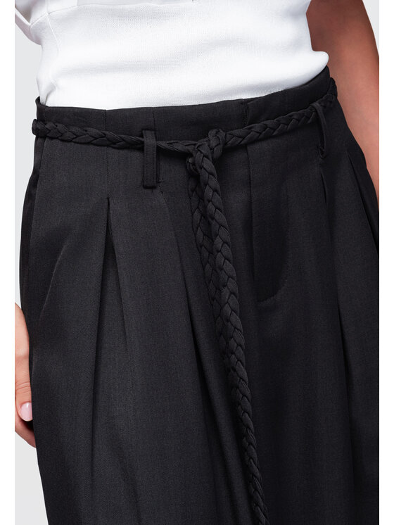Ombre Ombre Spodnie materiałowe OW-PA-E0018 Czarny Relaxed Fit