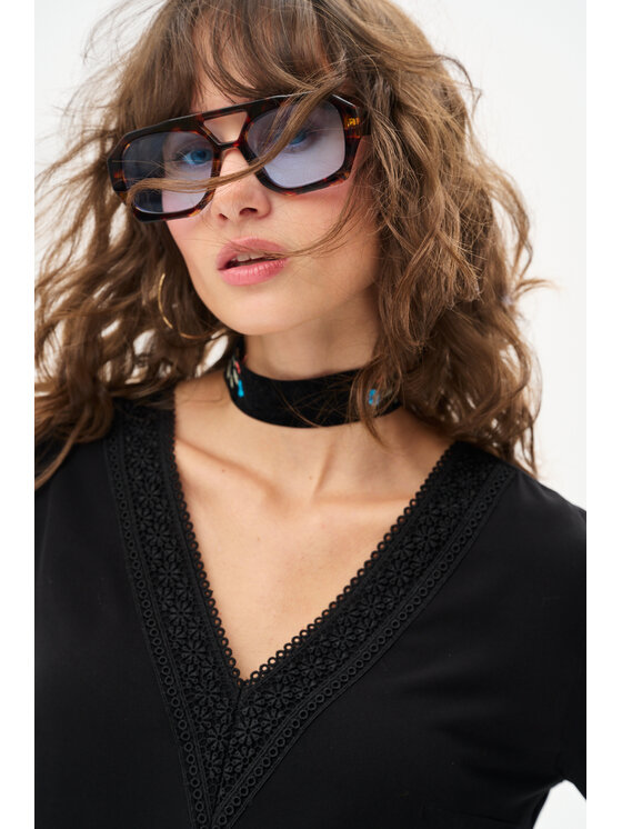 blue shadow blue shadow Bluzka Misty Czarny Regular Fit