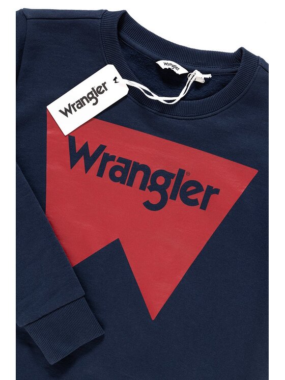 Wrangler Wrangler Bluza LOGO CREW Niebieski Regular Fit