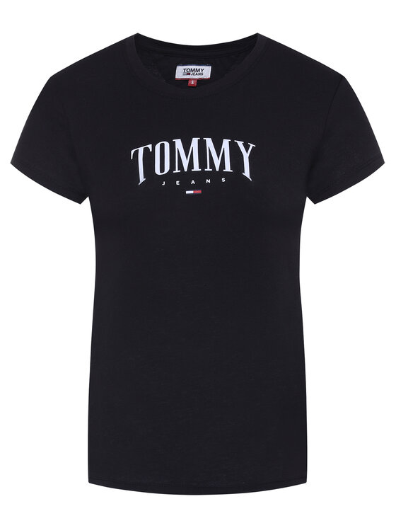 Tommy Jeans Tommy Jeans Tricou Script DW0DW08061 Negru Slim Fit