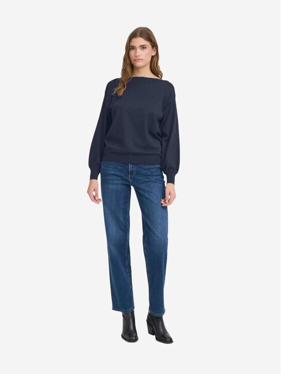 ICHI ICHI Πουλόβερ IHLULS BOAT NECK LS Μπλε Loose Fit