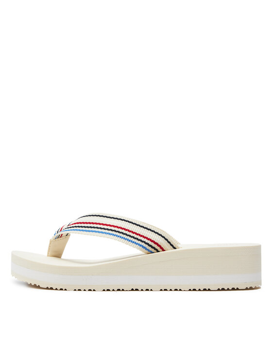 Tommy Hilfiger Tommy Hilfiger Japonke Wedge Stripes Beach Sandal FW0FW07858 Bež