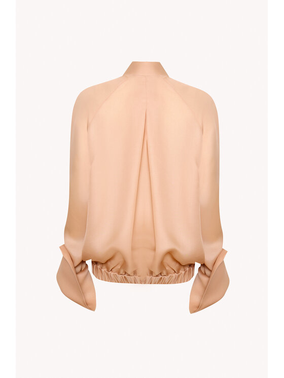 Epuzer Epuzer Kurtka bomber transparent organza Beżowy jasny Loose Fit