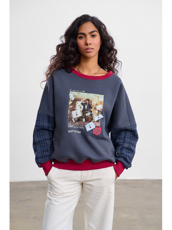 NAOKO NAOKO Bluza Dear Potter Szary Reglan Fit