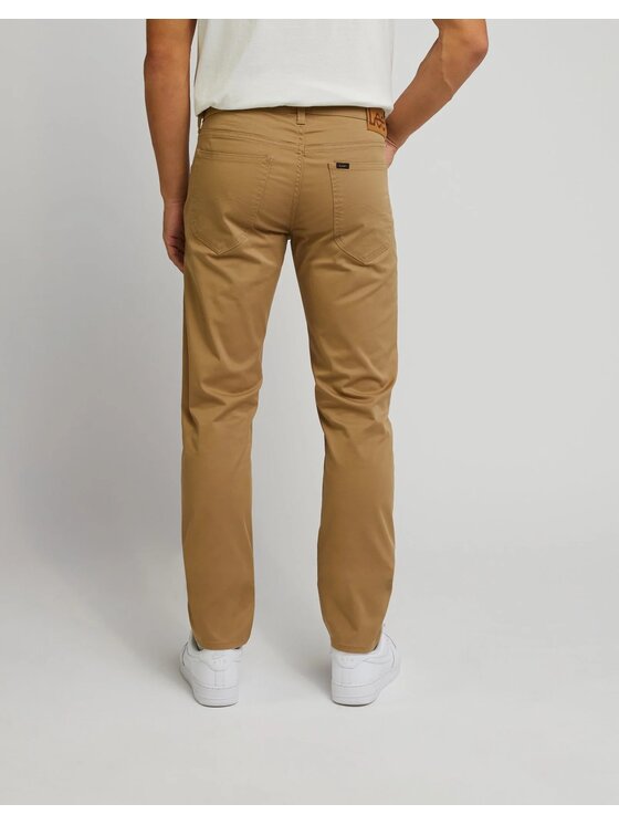 Lee Lee Chinosy DAREN ZIP FLY Beżowy Regular Fit