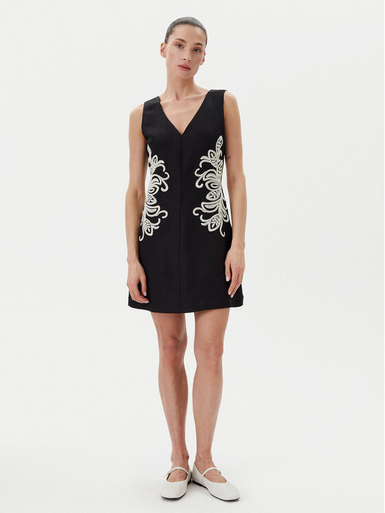 TWINSET TWINSET Ljetna haljina 251LB2FBB Crna Slim Fit