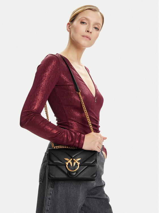 PINKO PINKO Τσάντα Love One Mini Light Dc. Al 25-26 PLTT 104550 A2OS Μαύρο