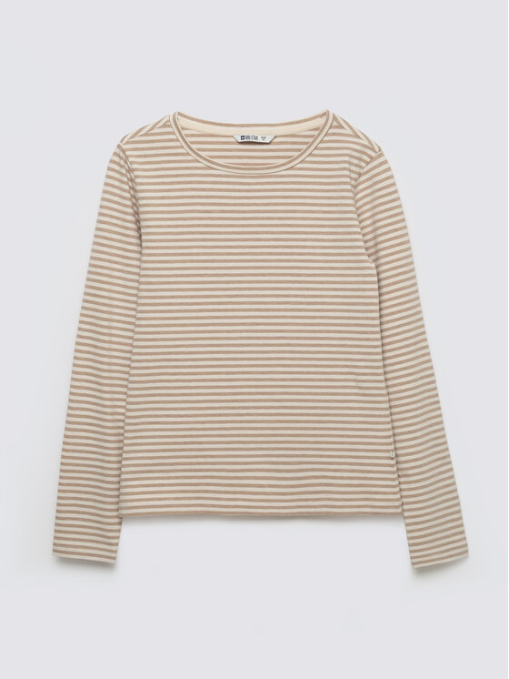BIG STAR BIG STAR Longsleeve VENSA Kremowy Basic Fit
