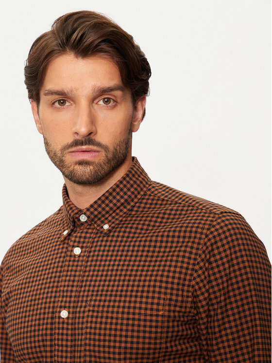 Jack&Jones Jack&Jones Srajca Brook 12192150 Rjava Slim Fit
