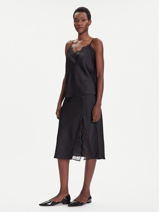 Calvin Klein Calvin Klein Midi sukně LV044C672G Černá Regular Fit