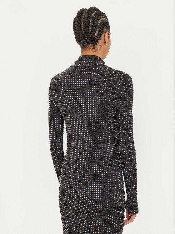 PINKO Pinko Bluză cu gât Koch 104453 A288 Negru Regular Fit
