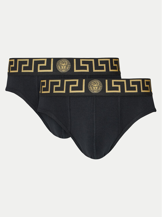 Versace Set Od 2 Para Slip Gaćica AU10180 1A10011 Crna