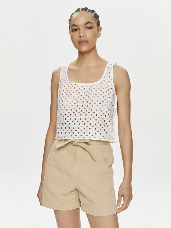 United Colors Of Benetton United Colors Of Benetton Топ 58BHDH00L Білий Slim Fit