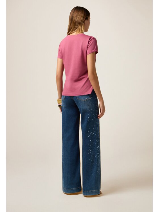Oltre Oltre T-shirt G040J004400N019 Rosa Regular Fit