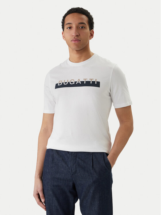 Bugatti Bugatti Тишърт 8350-75043C Бял Regular Fit