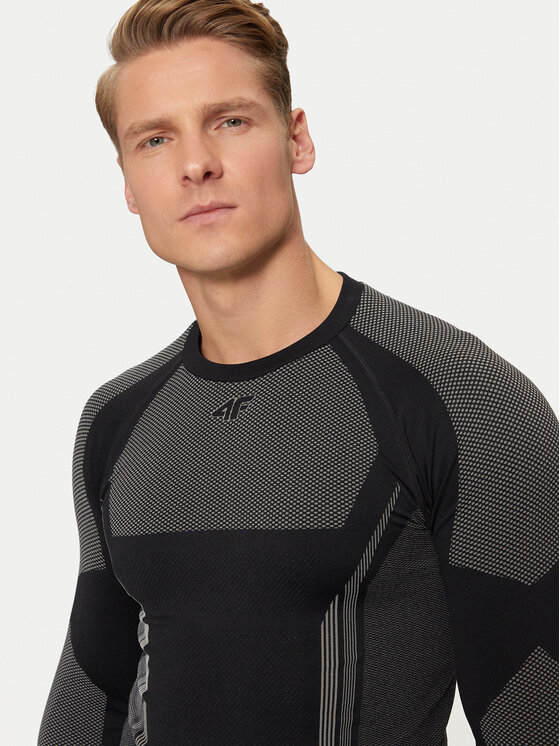 4F 4F Bielizna termoaktywna górna 4FWAW24USEAM165 Czarny Slim Fit