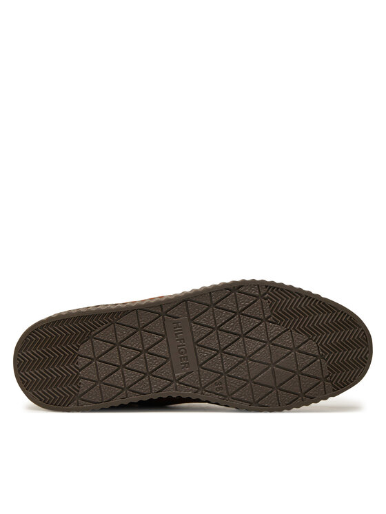 Tommy Hilfiger Tommy Hilfiger Škornji Faux Fur Nubuck Low Lace-Up FW0FW08172 Rjava
