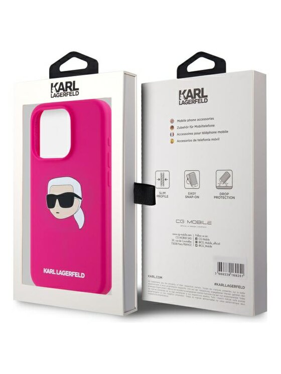 KARL LAGERFELD KARL LAGERFELD Etui na telefon Karl Head Print MagSafe Różowy