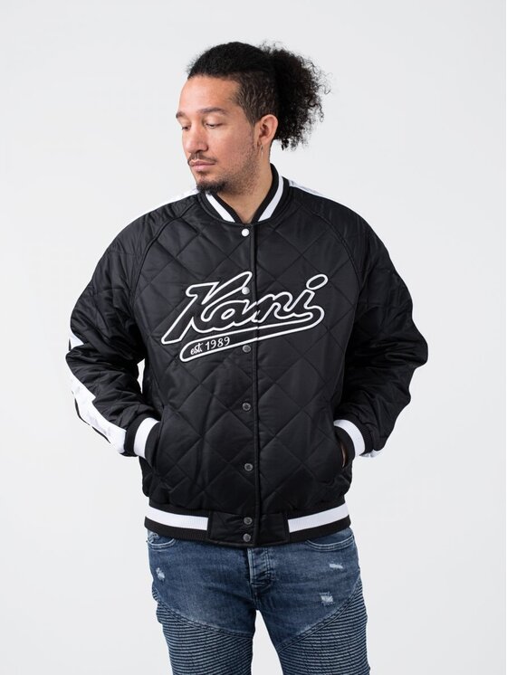 Karl Kani Karl Kani Bundy bomber VARSITY PADDED SOUVENIR JACKET Čierna Regular Fit
