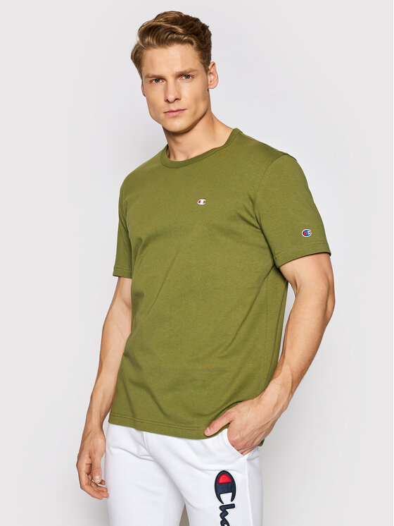 Champion T shirt Small C Logo 214674 Vert Regular Fit Modivo