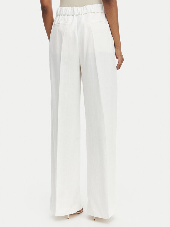 BOSS BOSS Bavlnené nohavice Tiana 50557443 Biela Relaxed Fit