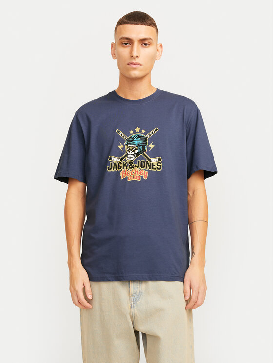 Jack&Jones Jack&Jones T-Shirt Eight Skull 12264841 Granatowy Standard Fit
