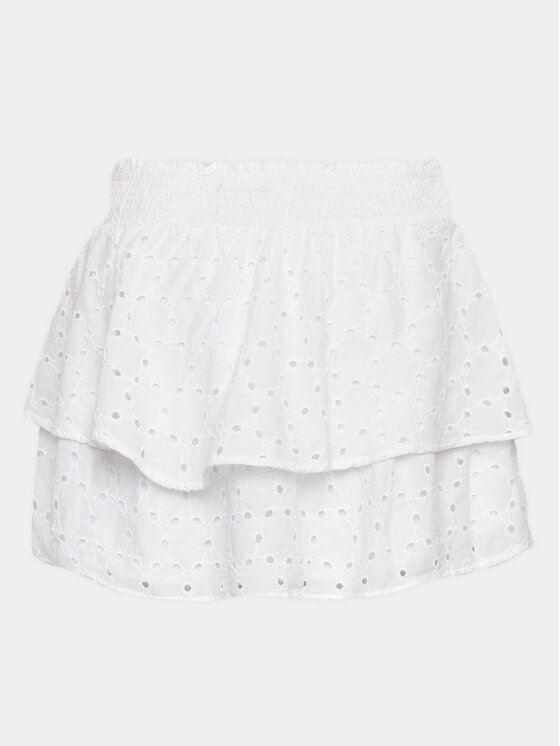 Gina Tricot Fustă Broderie anglaise skirt 19925 Alb Regular Fit