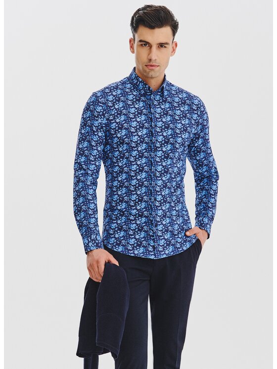 Pako Lorente Pako Lorente Koszula P25WF-1X-050- Niebieski Classic Fit