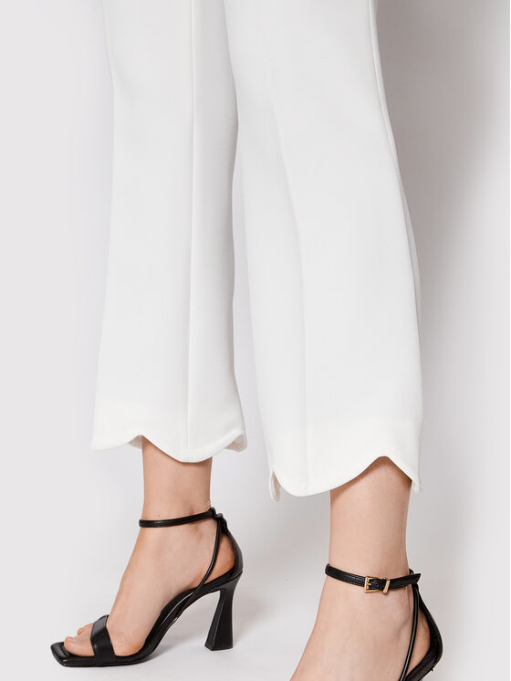 Babylon Babylon Текстилни панталони P_MF0602 Бял Regular Fit