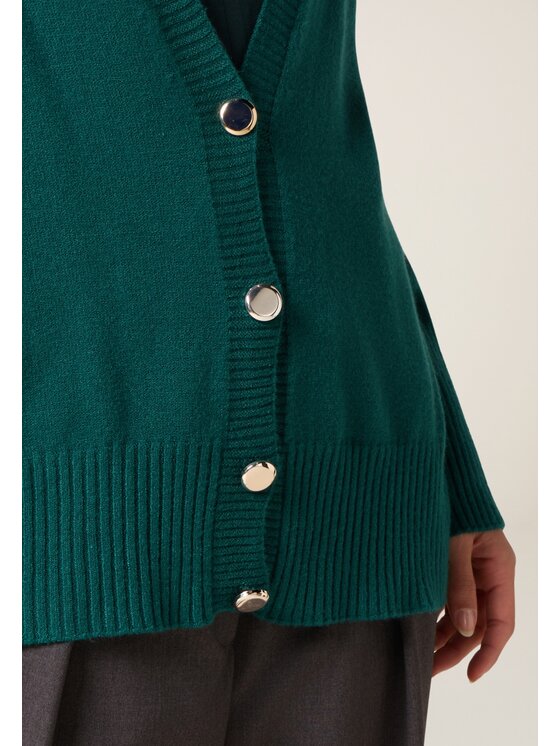 Oltre Oltre Cardigan M044E002030N015 Verde Regular Fit