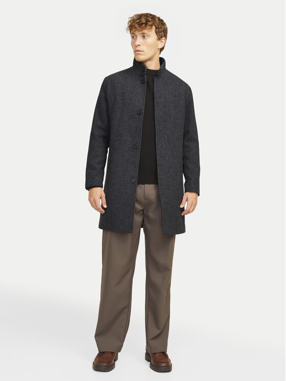 Jack&Jones Jack&Jones Vuneni kaput Wilson 12259449 Crna Regular Fit