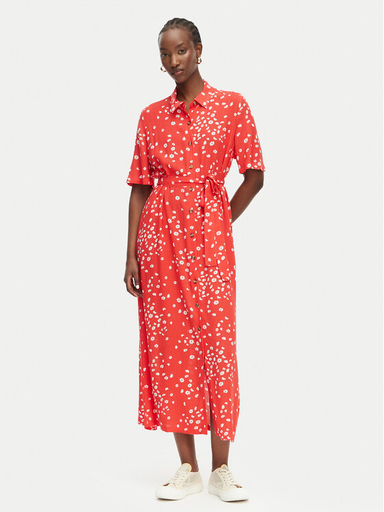 Roxy Roxy Φόρεμα πουκάμισο Island Escape ERJWD03865 Κόκκινο Regular Fit