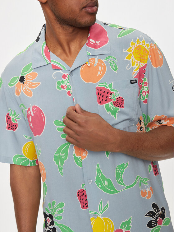 Vans Vans Camicia Calmosa Ss Woven VN000G7J Blu Regular Fit