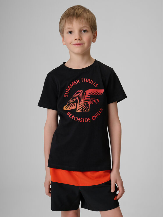 4F 4F T-Shirt BEACHSIDE CHILL Czarny Loose Fit