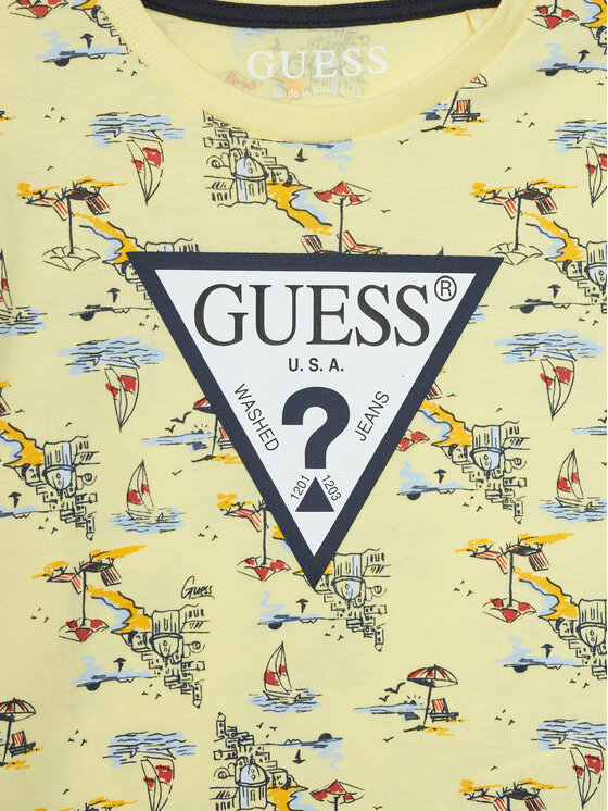 Guess Guess Komplet majica in kratke hlače N6GG01 K8HM4 Pisana Regular Fit