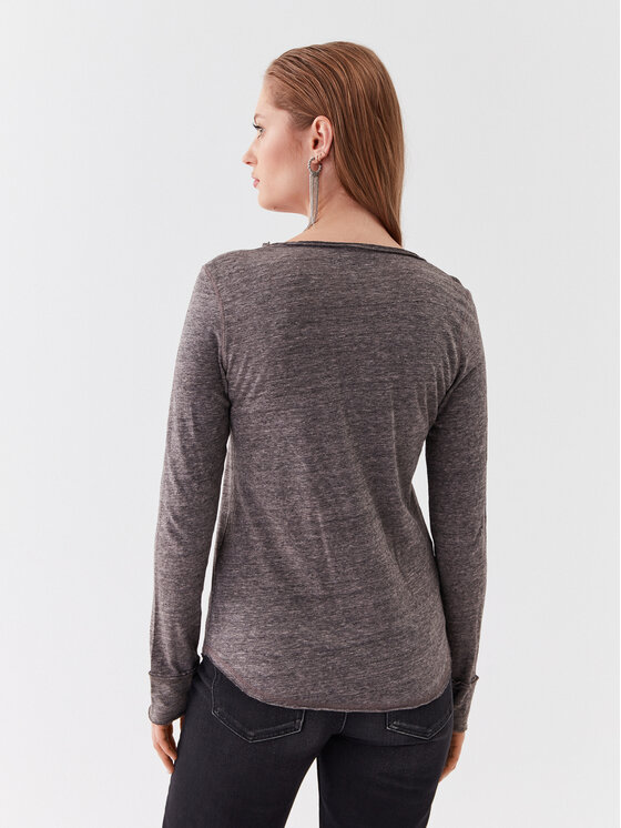 Zadig & Voltaire Zadig & Voltaire Bluzka Tunisien Chine Overdyed JWTN00405 Szary Regular Fit