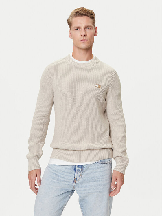 Tommy Jeans Tommy Jeans Pulover DM0DM21652 Bej Slim Fit