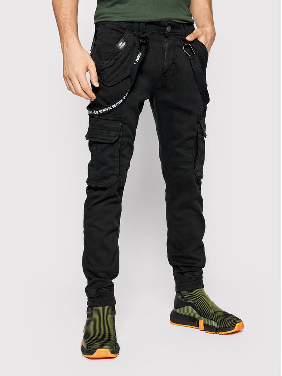 Alpha Industries Hlače Iz Tkanine Utility 128202 Črna Slim Fit