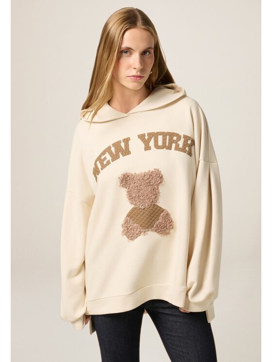 Oltre Oltre Felpa G801E000330N002 Bianco Over Fit